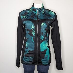 Fabletics Jojo zip front blue green black athletic exercise jacket S